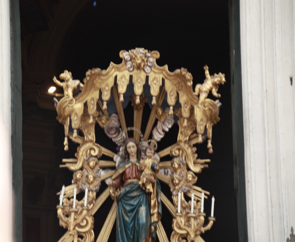 Statue of Madonna of the Rosary during the procession